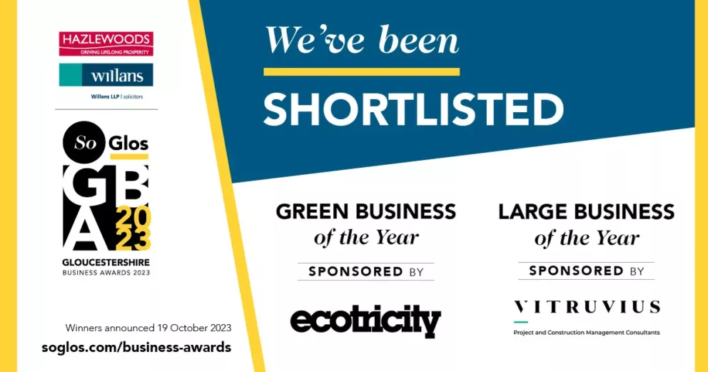 SoGlos Business Awards 2023 Green Business of the Year Large Business of the Year Shortlisted
